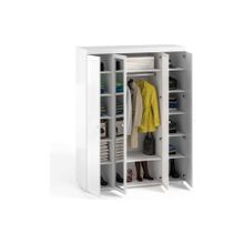 Система Мебели Шкаф 4-х дверный с 2-я зеркалами Монако МН-60 белое дерево