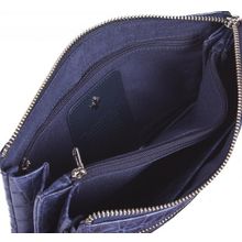 Кожаная визитка Narvin 9449 Crocco Blue