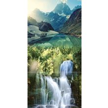 Керамическая плитка Муза Керамика Waterfall mountains P3D259 из 3-х плиток панно 30х60