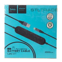 Портативное зарядное устройство Hoco Buckle U22 Battery Cable for ightning 2000 mAh black