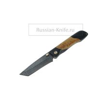 Нож складной Кунашир (дамасская сталь) граб, карельская береза