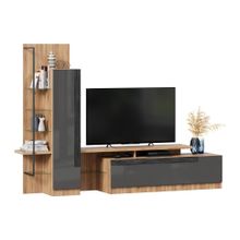 Алмаз. Любимый дом Кёльн Тумба под ТВ (Дуб Золотой Антрацит)