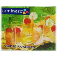 Набор высоких стаканов (270 мл) Luminarc GRAPHIC FLOWERS RED D2264 - 6 шт