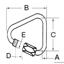 Osculati Delta SS snap-hook w. screw opening 4.5 mm, 08.875.04