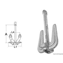 Osculati Hall anchor 4.2 kg, 01.142.04