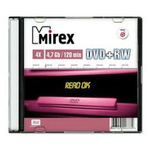 Диск DVD+RW MIREX 4,7 Gb 4x, Slim Case (UL130022A4S)