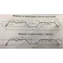 Евроштакетник с полимерным двухсторонним покрытием (М-профиль) 1,8 м коричневый