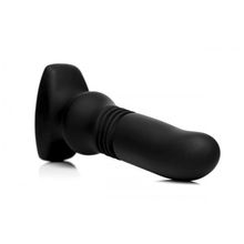 XR Brands Черный фрикционный вибратор Silicone Vibrating   Thrusting Plug with Remote Control - 17,1 см. (черный)