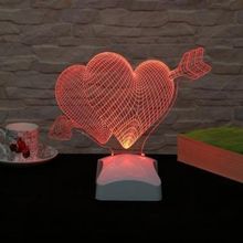 ДИЗАЙНЕРСКИЙ Светильник 3D - Сердце со стрелой