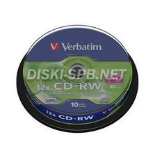 CD-RW диск VERBATIM 700 Мб. 8-12х. 10 дисков.