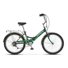 24" STELS Pilot-750 2019 (6ск, стал, жестк вилка, складной, Vbr, Shimano - Shimano трещотка 6ск)(Z010, рама 16", зеленый)