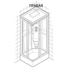 Душевая кабина Albatros Т09 R108 Vaporsystem правая (100х80) с паром