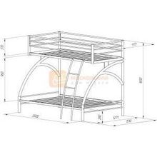 Формула мебели Двухъярусная кровать Виньола-2, черный