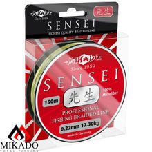 Плетеный шнур Mikado SENSEI 0,18 green (150 м) - 14.10 кг.