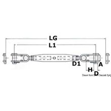 Osculati Turnbuckle w. 2 articulated jaws AISI 316 10 mm, 07.195.10