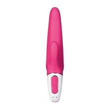 Ярко-розовый вибратор  Satisfyer Mr. Rabbit с клиторальным отростком - 22,1 см. (118502)