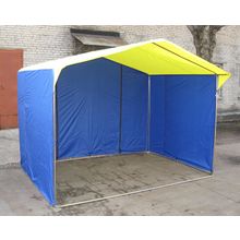 Митек Палатка торговая Митек Домик 2,0х2,0 (труба D - 25 мм) (2 места) (белый синий)