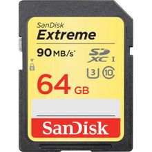 Карта памяти SD 64GB SanDisk Extreme UHS-I U3 V30 90 40 MB c