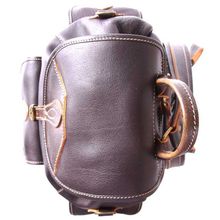 Кожаный рюкзак Мидл темно-коричневый