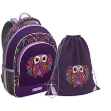 Рюкзак Erich Krause - ErgoLine 15L - Flower Owl - с мешком