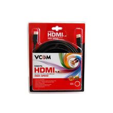 Кабель HDMI VCOM ver.1.4, 1080P, 24K GOLD разъёмы, 10м, черный, блистер