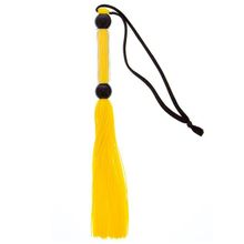 Желтая мини-плеть из силикона и акрила SILICONE FLOGGER WHIP - 25,6 см. Желтый