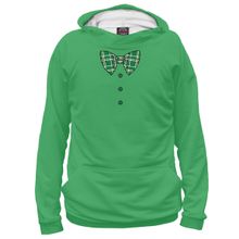 Худи Я-МАЙКА Зеленый галстук бабочка в клетку