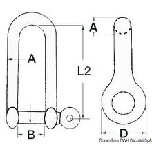 Osculati Long shackle AISI 316 5 mm, 08.323.05