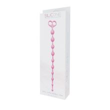 Toyz4lovers Розовая анальная цепочка из 10 звеньев ANAL JUGGLING BALL SILICONE - 33,6 см.