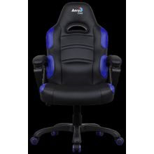 Кресло для геймера Aerocool AC80C AIR-BB , черно-синее, с перфорацией