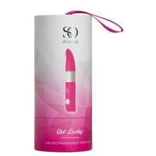 So divine Ярко-розовый вибростимулятор Get Lucky USB Vibrator - 12 см. (ярко-розовый)