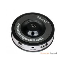 Концентратор USB 2.0 Orient UH-136  3 Port+SATA+eSATA, 1 порт  miniUSB