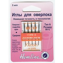 Hemline Иглы для бытовых оверлоков № 80 с системой игл 130 705H; 2020