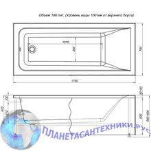 Акриловая ванна Aquanet Bright 175x75