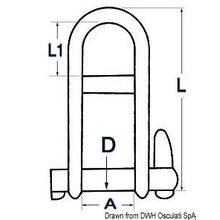 Osculati Shackle w. locking pin and stop bar AISI 316 8 mm, 08.764.08