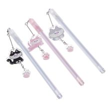 Ручка гелевая синяя с подвеской - брелоком в форме котика, 17,5см, 0,5мм, пластик, 3 дизайна 3 дизайна