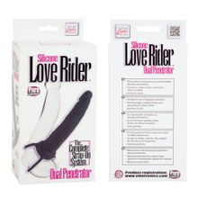 California Exotic Novelties Насадка на пенис Silicone Love Rider Dual Penetrator для двойного проникновения - 14 см. (черный)
