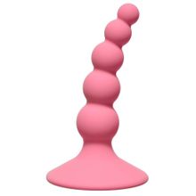 Lola toys Розовая анальная пробка Ribbed Plug Pink - 10,5 см.