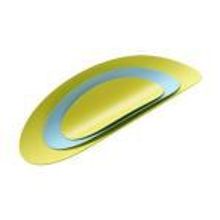 Alessi Набор из 3х стальных блюд Ellipse (бирюзовый  and  желтый) арт. ABI07SET3