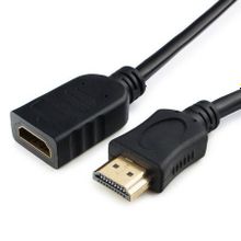 Кабель удлинитель HDMI 19M-19F V2.0, 0.5м, черный, Gembird Cablexpert (CC-HDMI4X-0.5M)