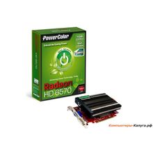Видеокарта 1Gb &lt;PCI-E&gt; PowerColor AX6570 1GBK3-NHG Go Green (+ game free Dirt3) &lt;HD6570, GDDR3, 128 bit, HDCP, DVI, HDMI, Retail&gt;