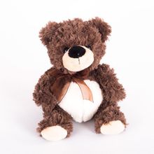 Button Blue Мишка коричневый сидячий с бантиком, 23 см 81-XH00204B6