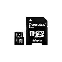 Карта памяти microSD 8Gb Transcend microSDHC Class 6 (SD адаптер) TS8GUSDHC6