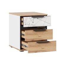 Алмаз. Любимый дом Урбан Тумба прикроватная (Белый Чёрный Дуб Золотой)