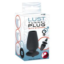 Пробка-туннель с заглушкой Lust Tunnel Plug with Stopper Черный