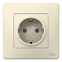 Розетка BLANCA, скрытый монтаж, с заземлением, молочный |  код. BLNRS001012 |  Schneider Electric