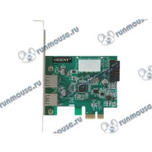 Контроллер USB3.0 (2 внешн. + 2 внутр.) ORIENT "VA-3U2219PE" (PCI-E x1) (oem) [136456]