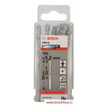 Bosch Набор 10 HSS-G сверл 5,2 мм DIN 338 (2608595063 , 2.608.595.063)
