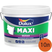 DULUX Макси шпатлевка мелкозернистая для внутренних работ (10л)   DULUX Maxi шпаклевка мелкозернистая белая для внутренних работ (10л)