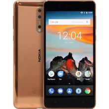 Смартфон NOKIA 8 DS TA-1004 P.Cooper (2.5+1.8GHz, 4GB, 5.3" 2560x1440 IPS, 4G+BT+WiFi, 64Gb+microSD, 13+13Mpx)